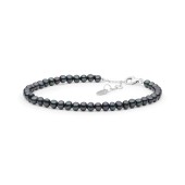 Bratara perle naturale negre si argint DiAmanti FORB445-B-G